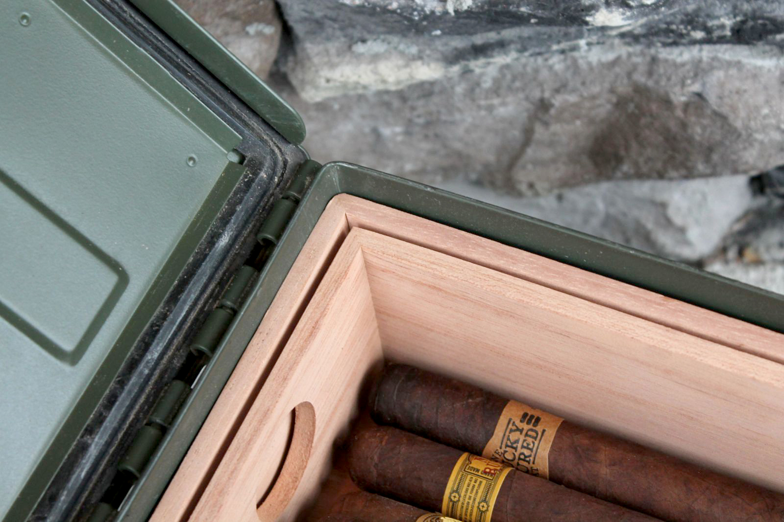Ammodor Tactical Humidors Ammo Can Cigar Humidors The 50 with Tray