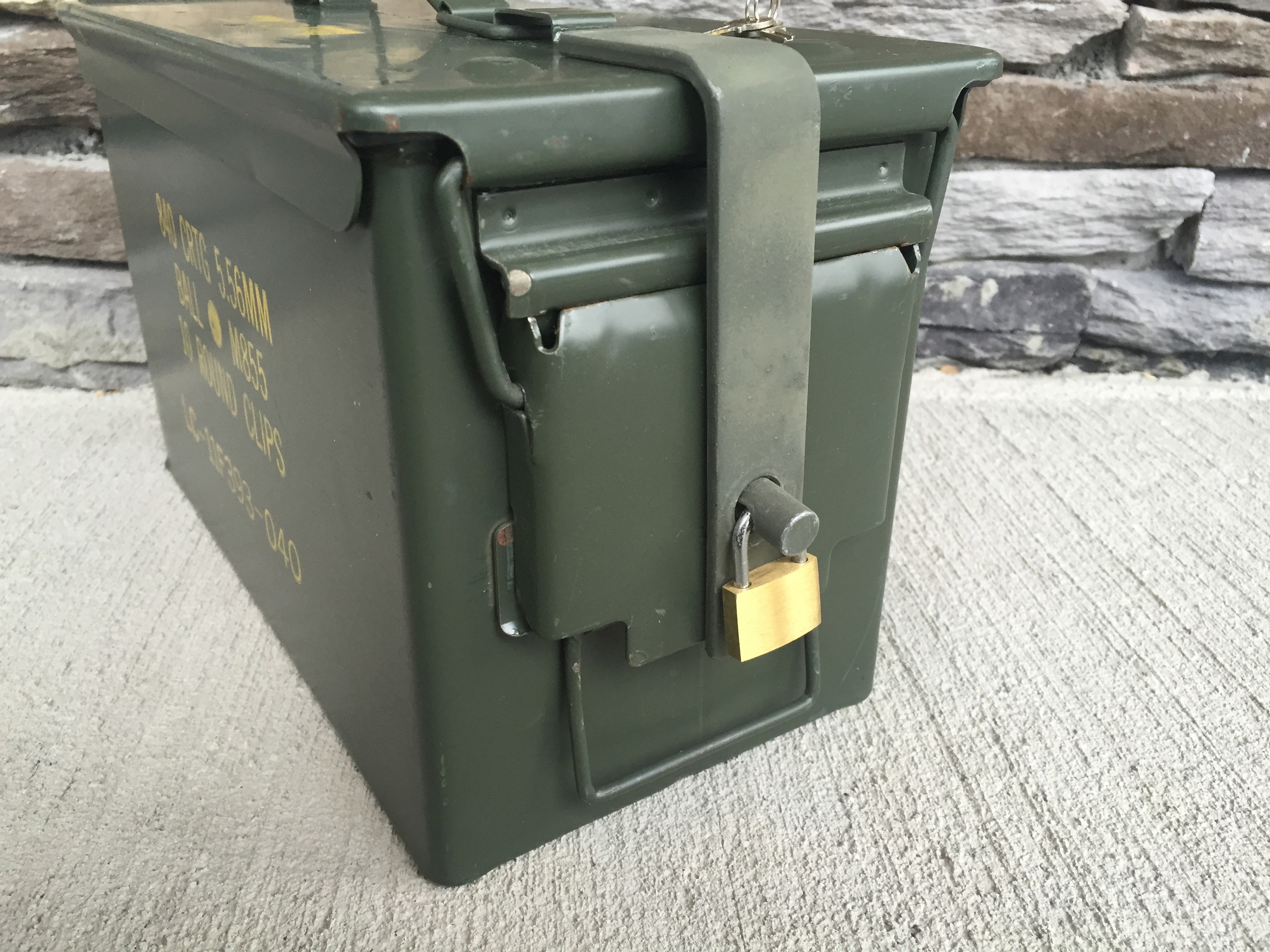 Tactical45 Ammo Can - 50 Cal Solid Steel Military Metal Ammo Box with Latch  Lid
